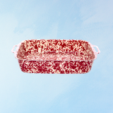 enamelware - lasagna pan - burgundy splatter