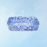 enamelware - lasagna pan - blue splatter