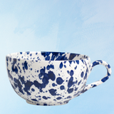 stoneware - wide mug: splatter blue