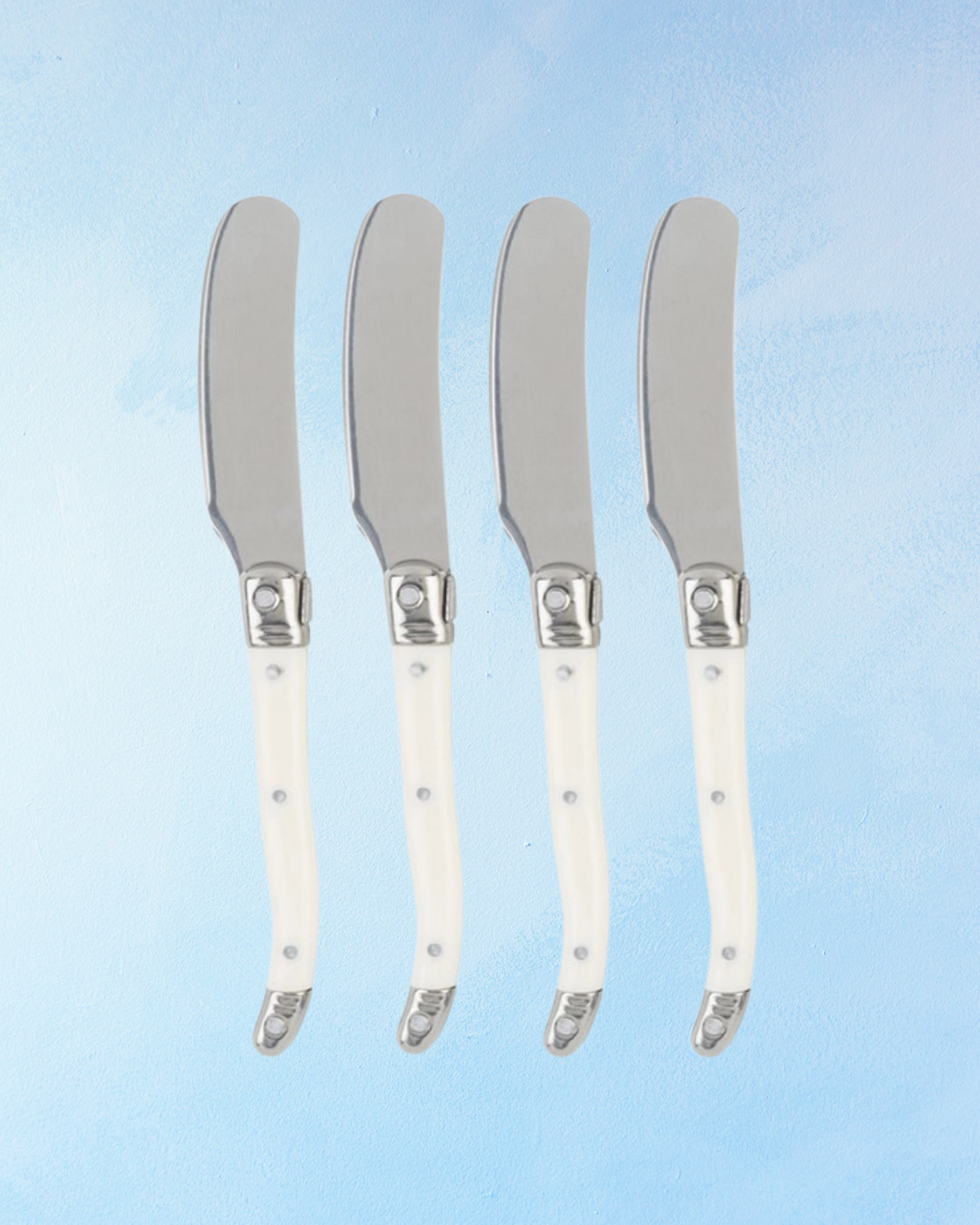four piece spreader knife set - faux ivory