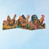 carte de vœux - poulets de printemps concertina