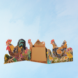 carte de vœux - poulets de printemps concertina