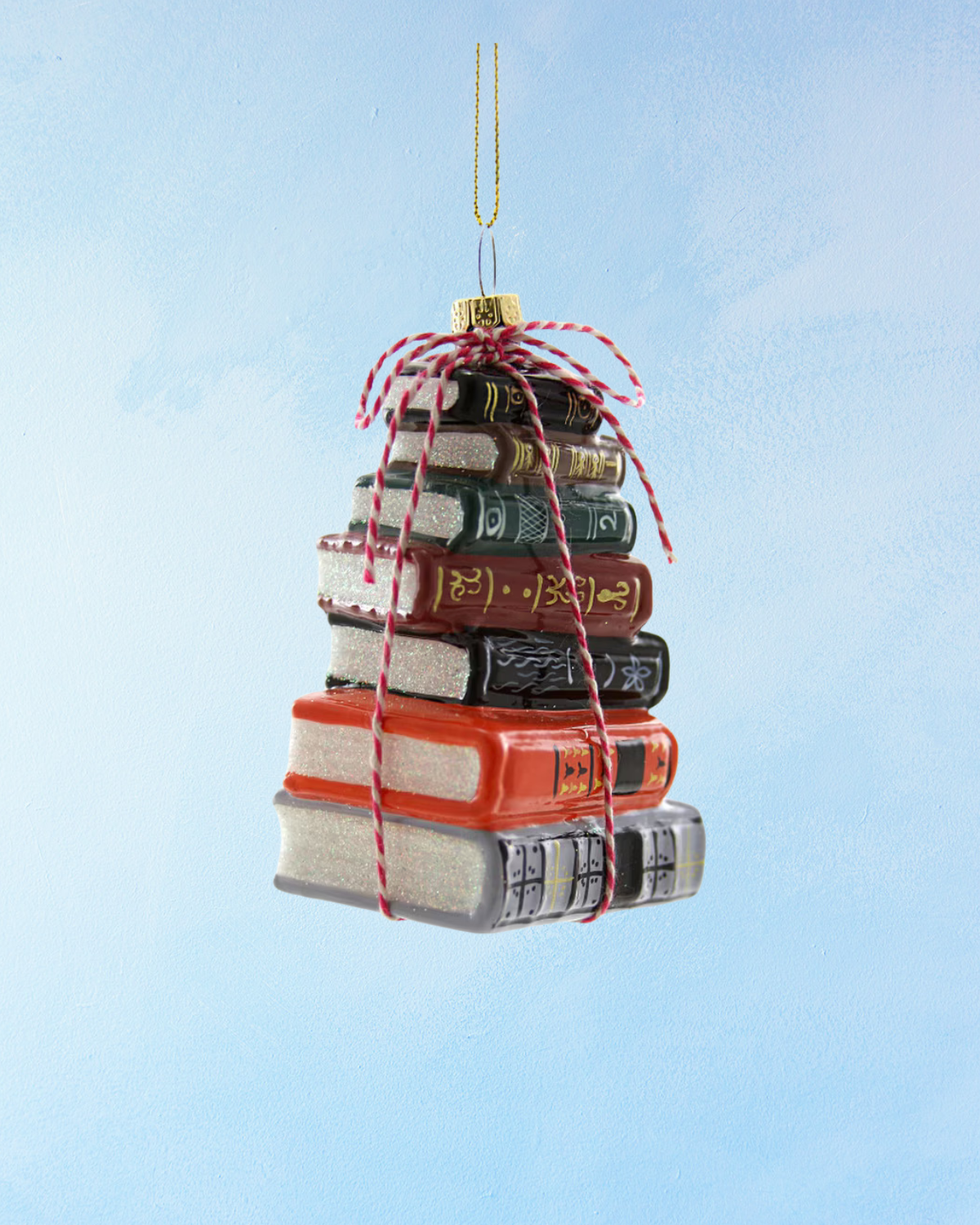 ornament - tall book stack