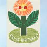 greeting card - happy birthday flower (stand-up)