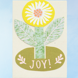 greeting card - joy stand-up yellow flower