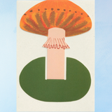 greeting card -  orange frilly mushroom (stand-up)