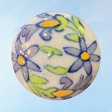 furniture knob - ceramic - star flower