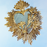 miroir - cœur immaculé de Marie en fer blanc suspendu