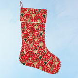 stocking - blockprint red arch
