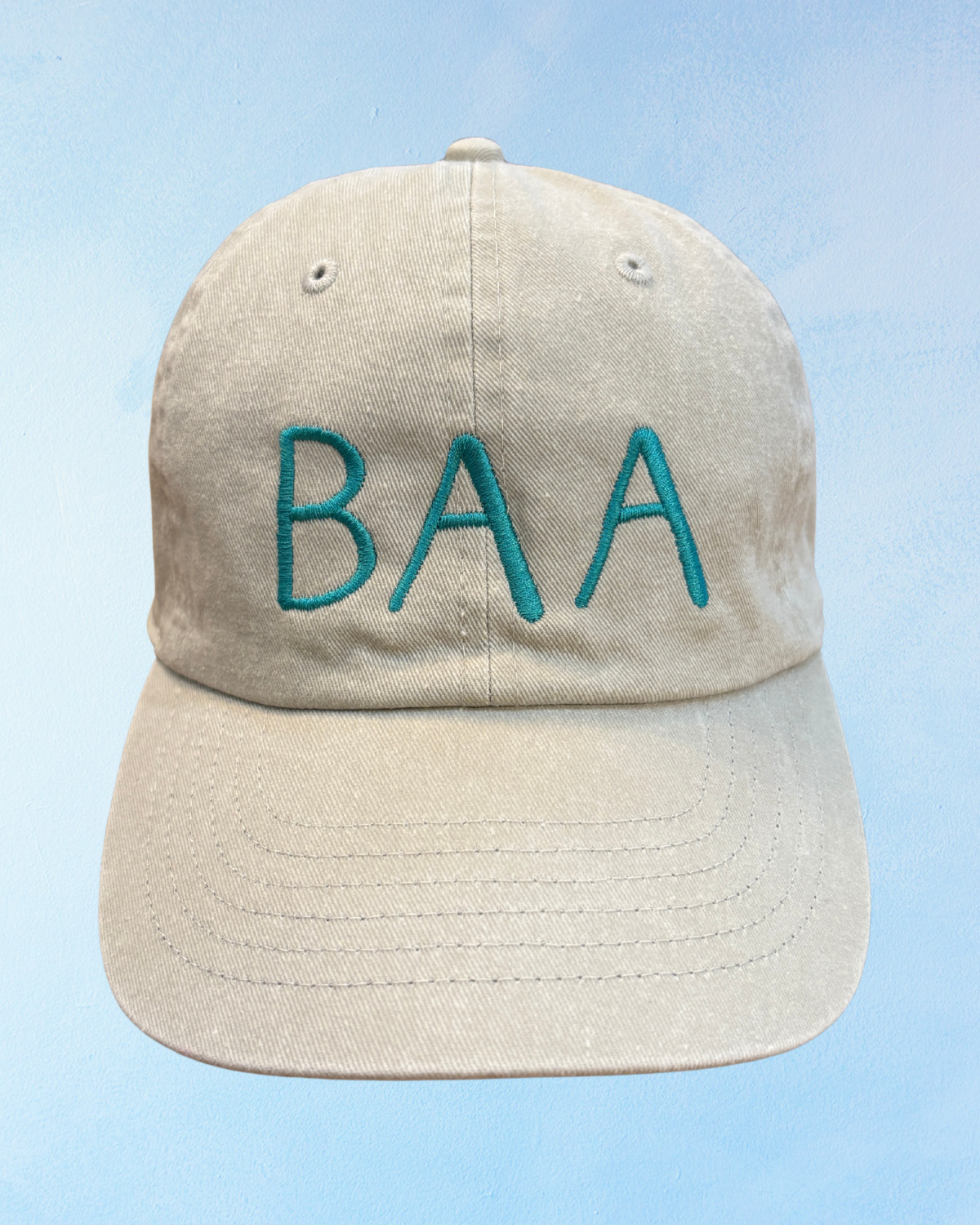 baa hat - stone & aqua