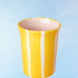 ceramic - tumbler - striped yellow