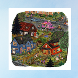 print - summertime neighbourhood