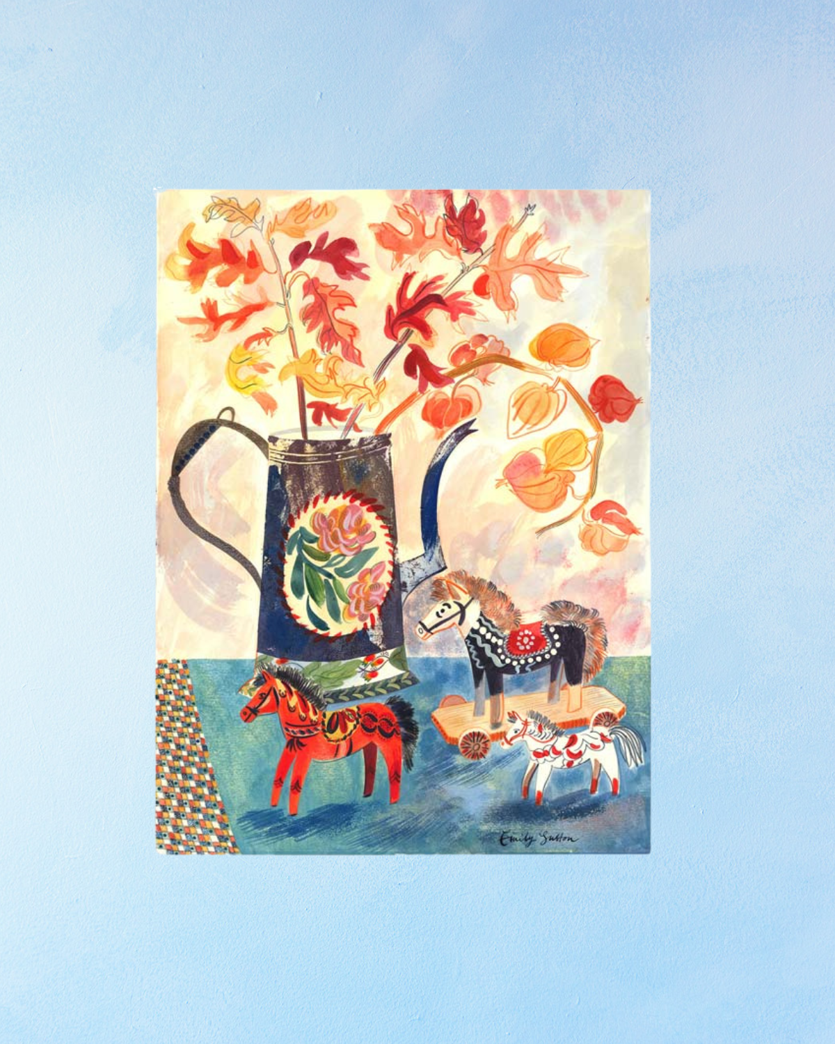greeting card - still life with swedish horses