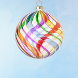 ornament - rainbow swirl ball