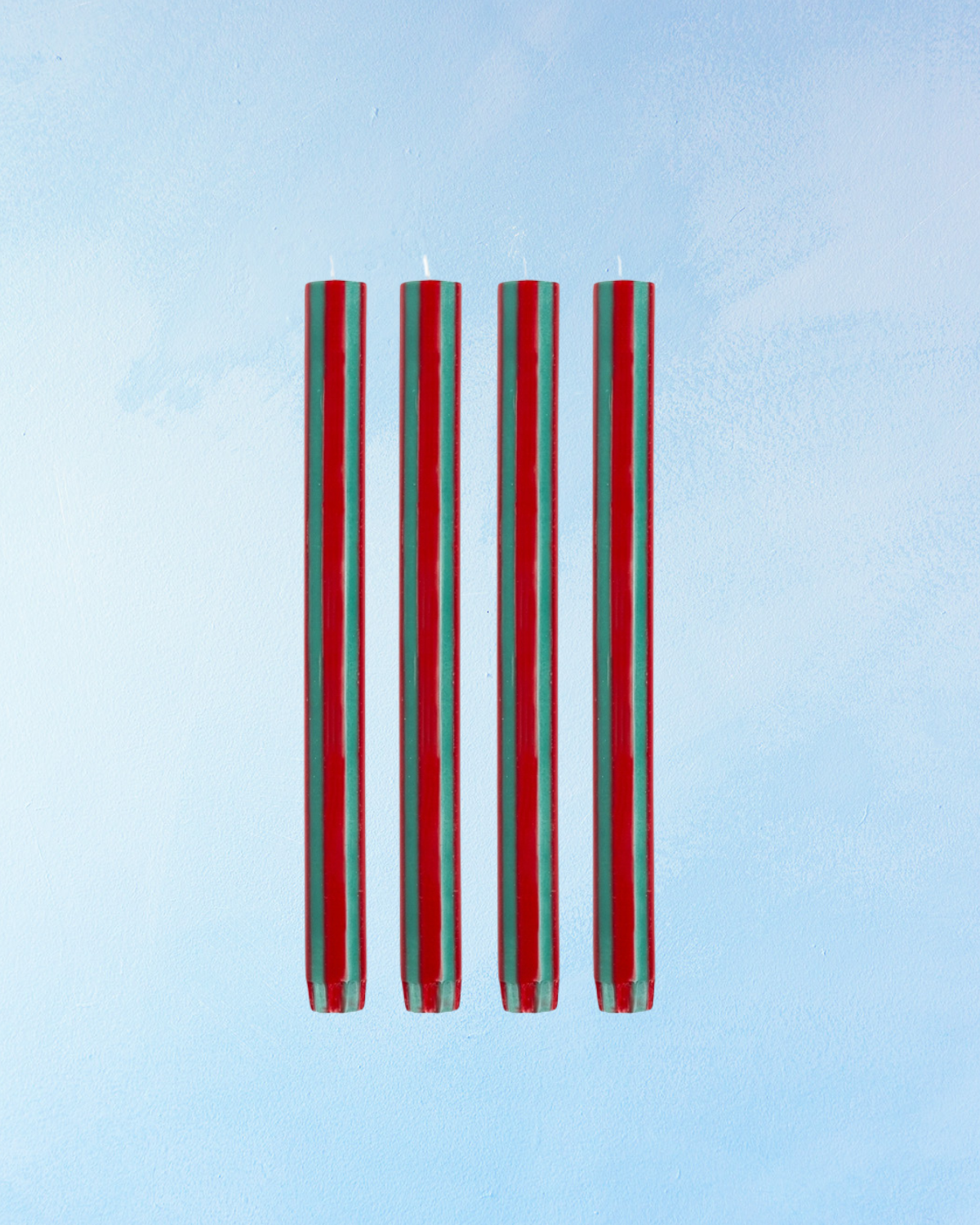 candle - taper - red green stripe