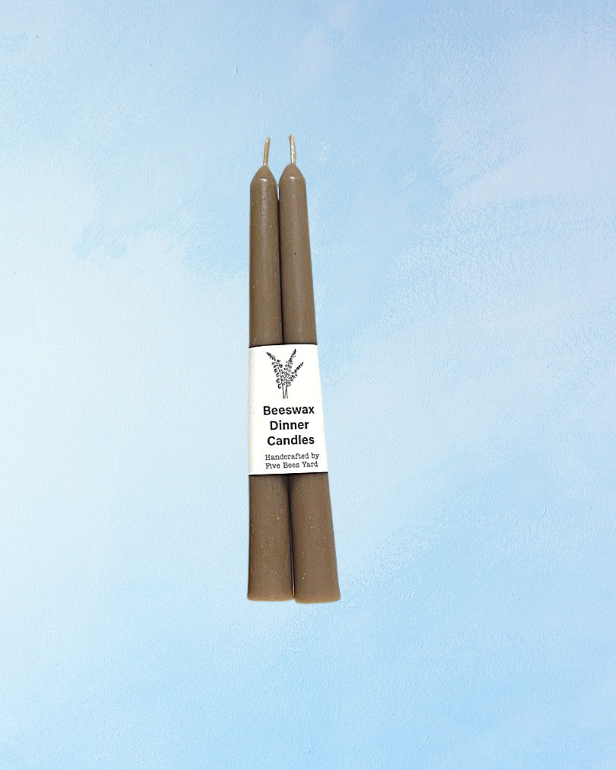 candle - natural dye beeswax tapers - dark stone (set of two)