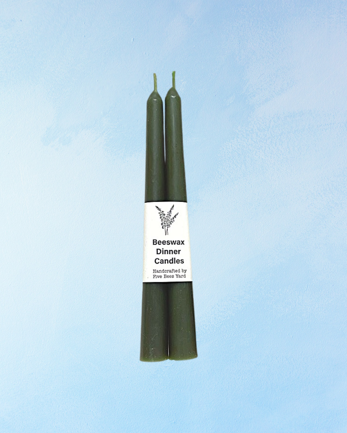 candle - natural dye beeswax tapers - forest green (set of two)