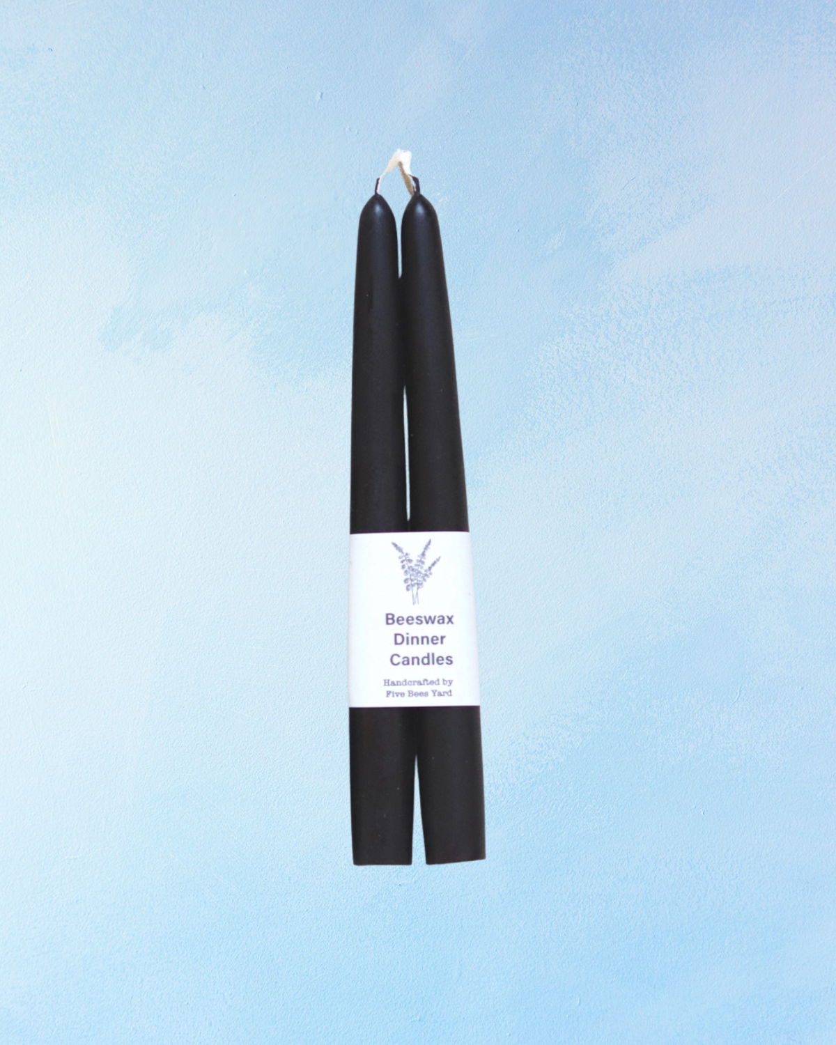 candle - natural dye beeswax tapers - black (set of two)
