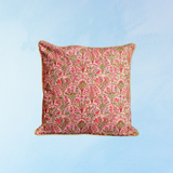 pillow - pink block-print reversible