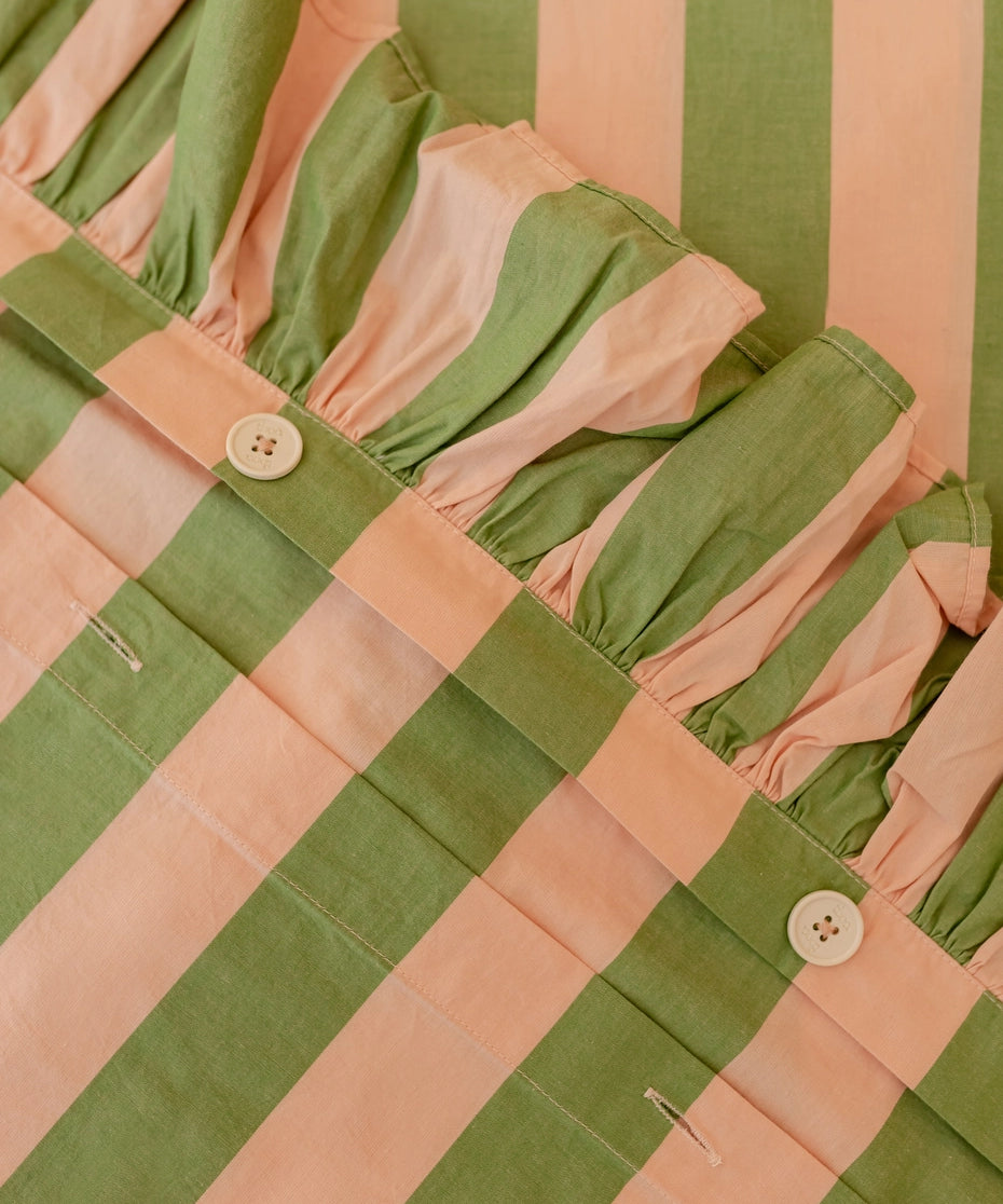 duvet cover - green stripe
