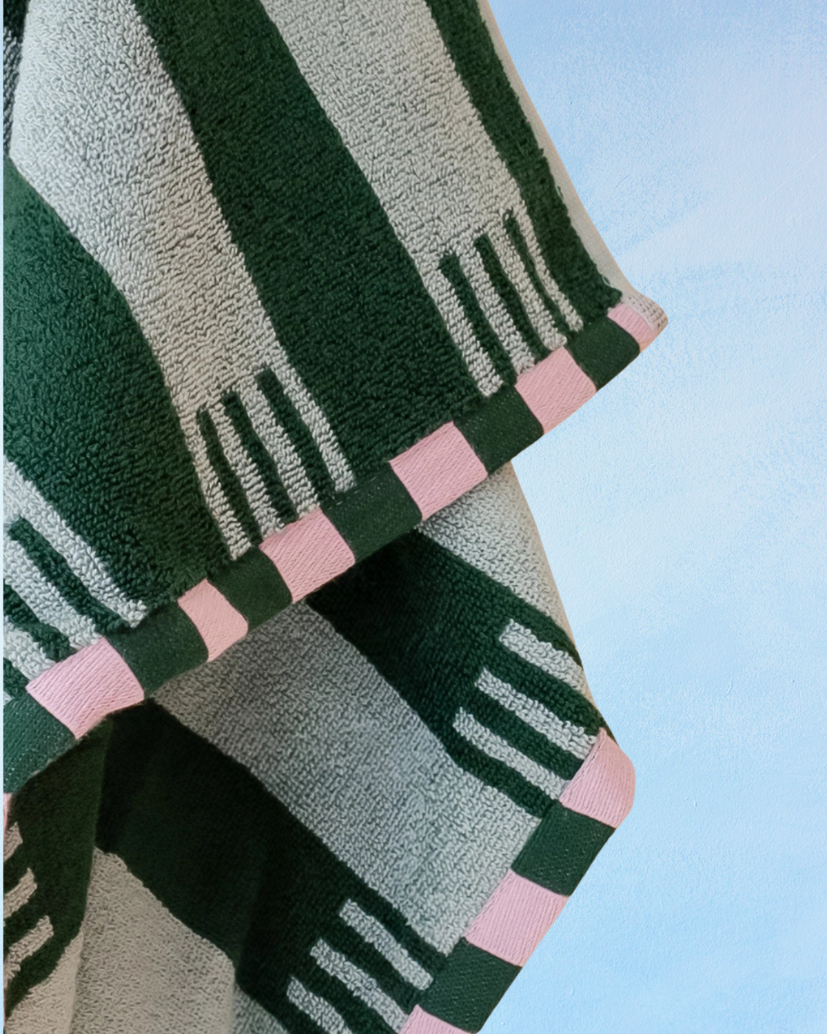 bath towel - green stripe