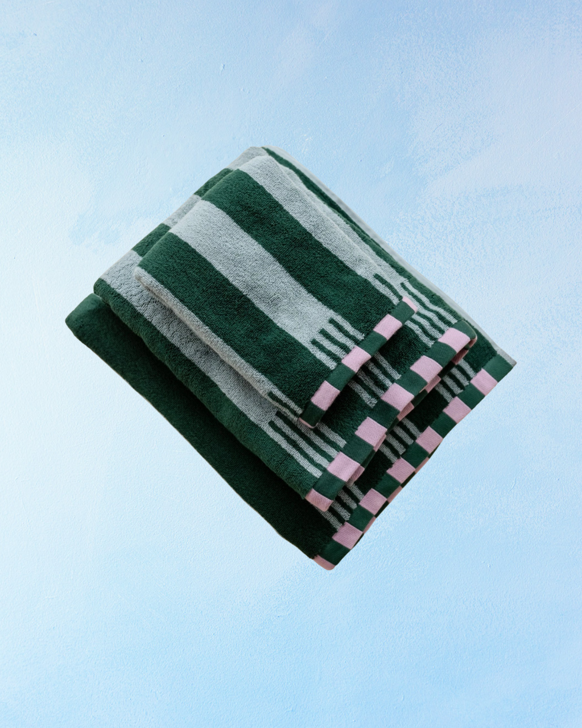 bath towel - green stripe