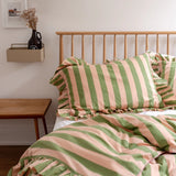 duvet cover - green stripe