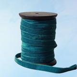 ribbon - teal velvet - 10 metres