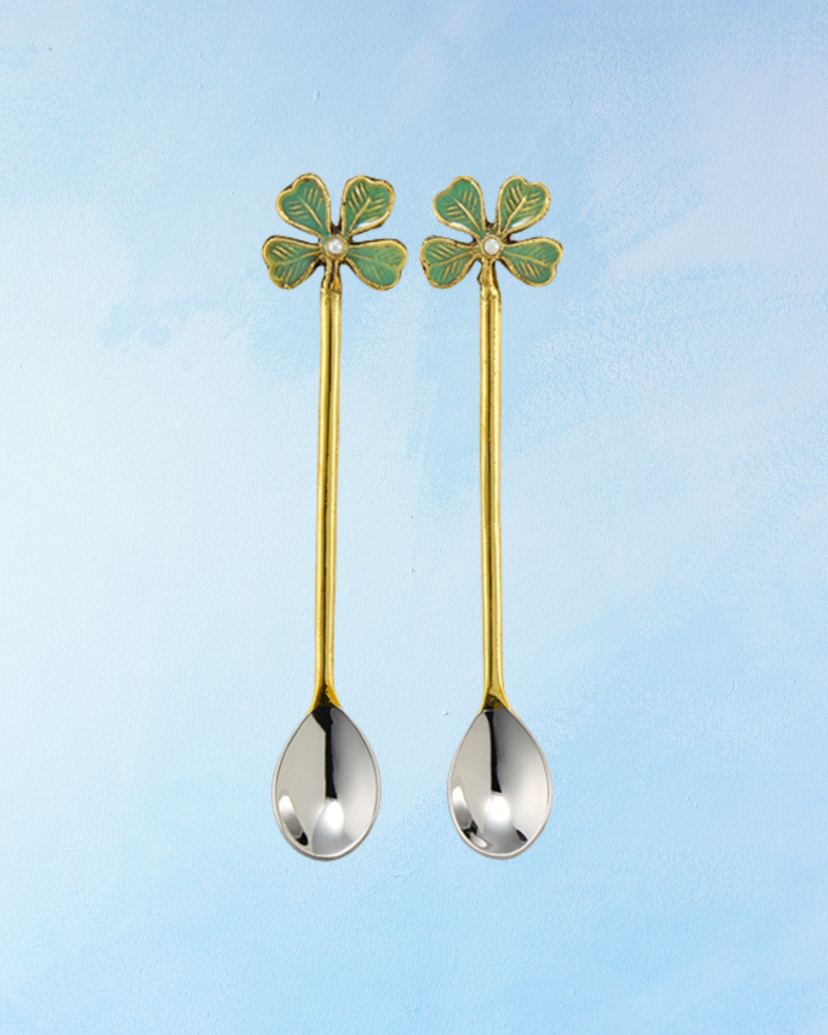 lucky clover teaspoon (set of two)