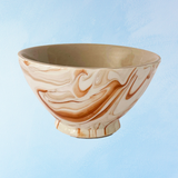 ceramic - breakfast bowl - marbled terracotta