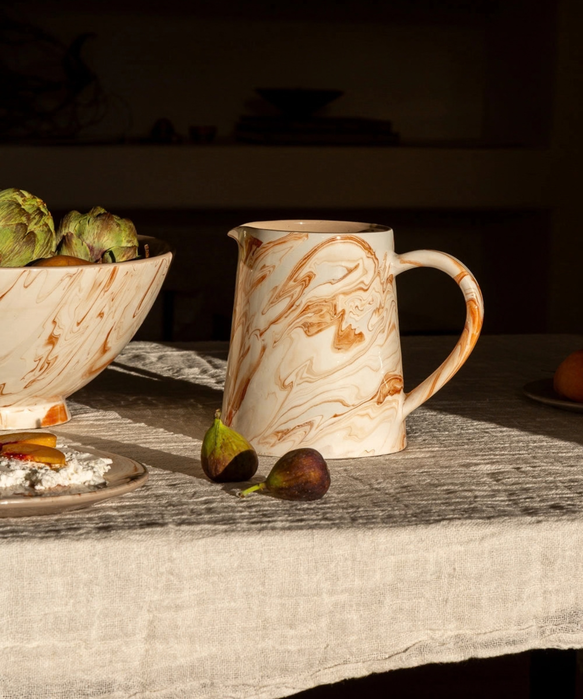 ceramic - marbled terracotta pitcher