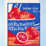 greeting card - thank you blood orange (pack of 6)