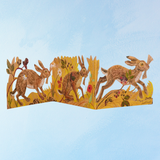 greeting card - three hare concertina