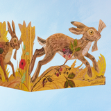 greeting card - three hare concertina