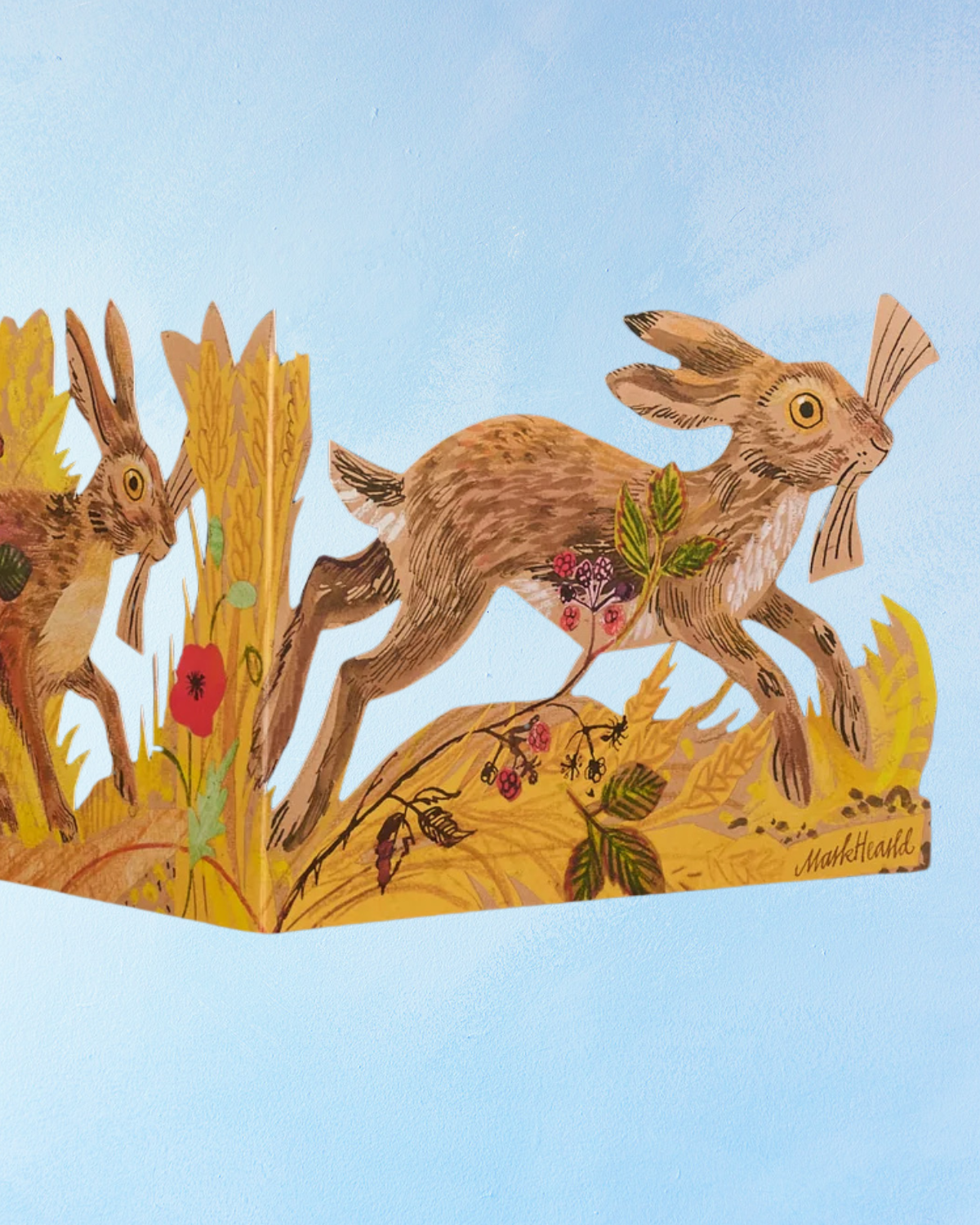 greeting card - three hare concertina