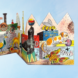 greeting card - tin toys concertina