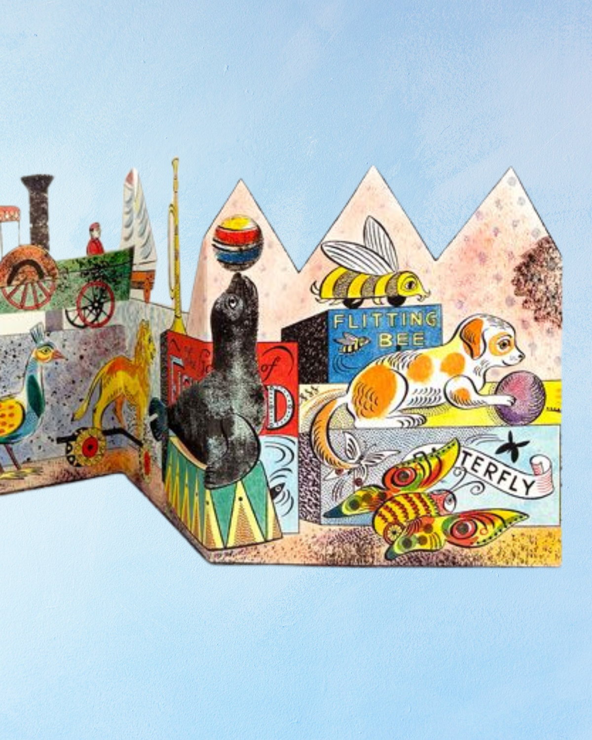 greeting card - tin toys concertina