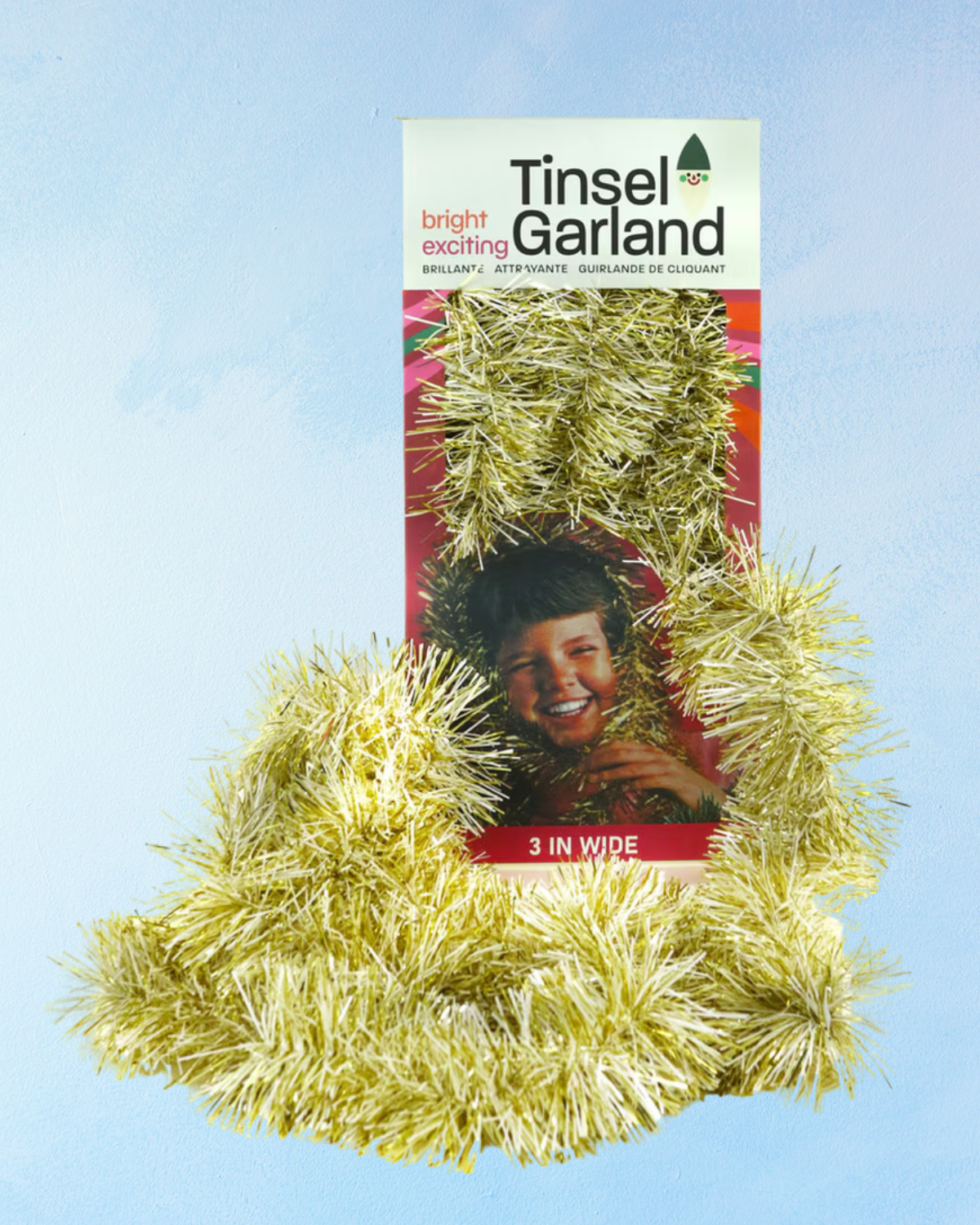 garland - retro tinsel gold and white