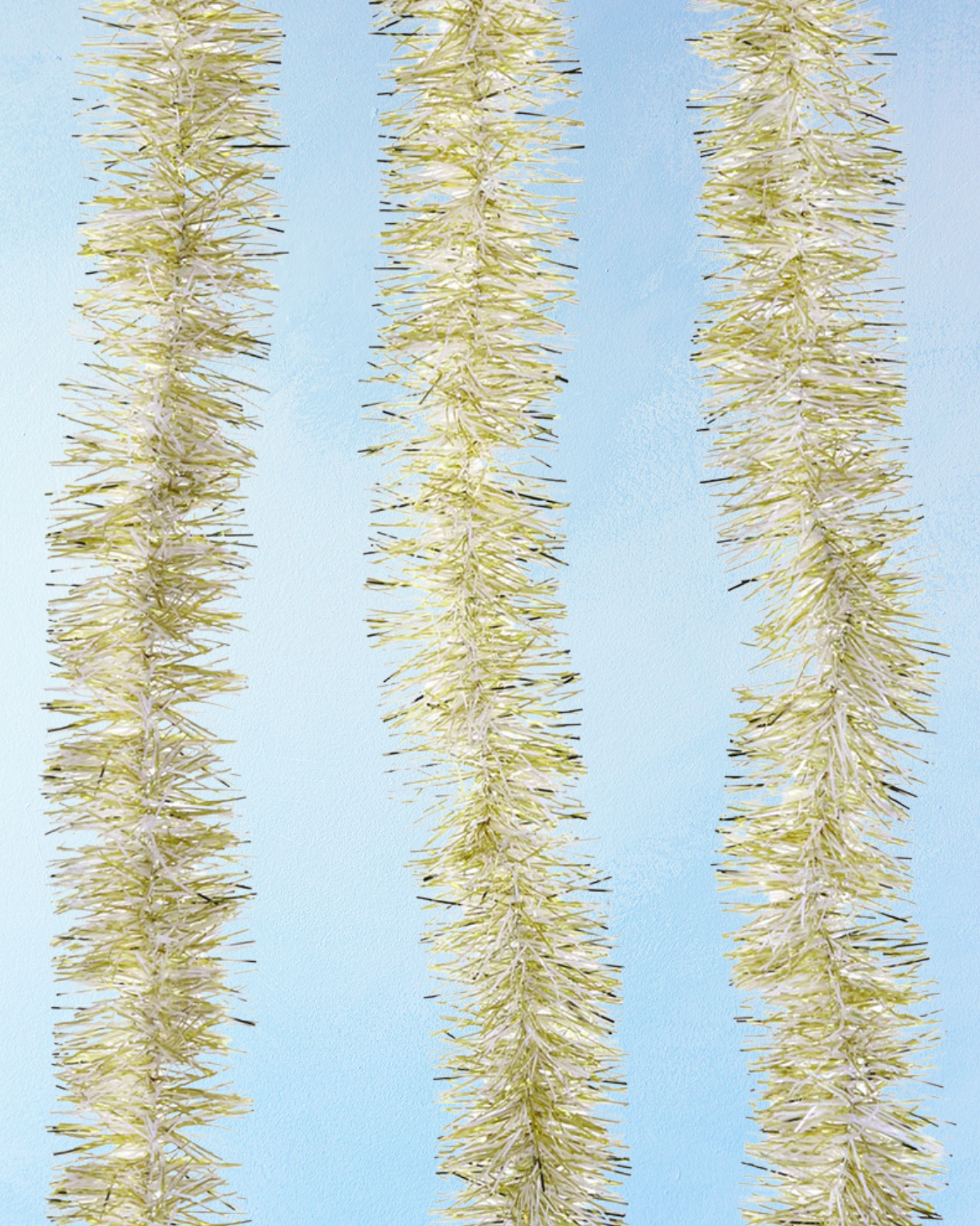 garland - retro tinsel gold and white