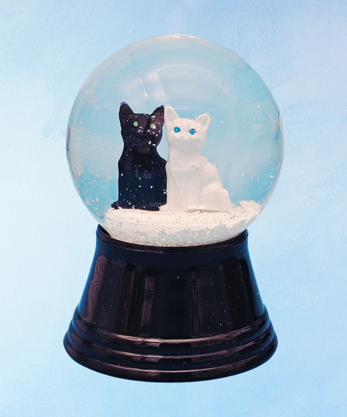 tiny snow globe - two cats