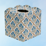 tissue box cover - trellis indigo