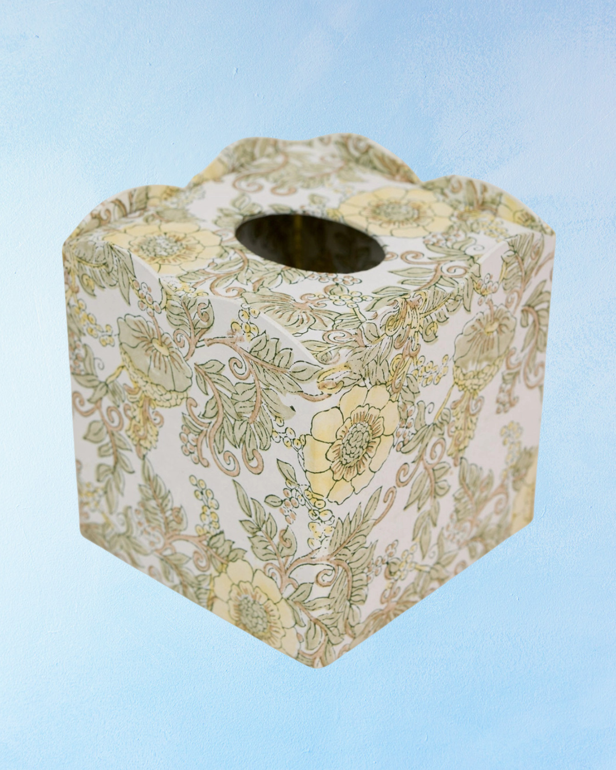 tissue box cover - wild rose buttercream