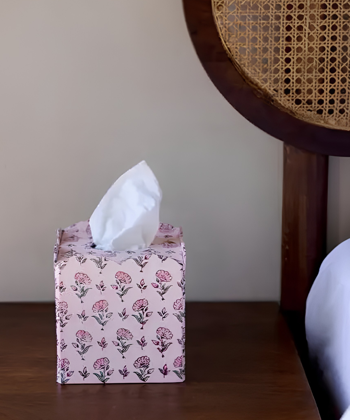 tissue box cover - ditsy floral blush
