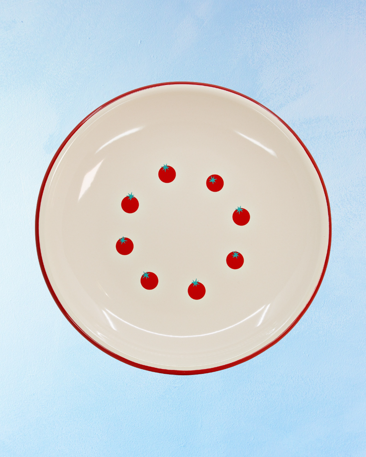 enamelware - dinner plate - tomato