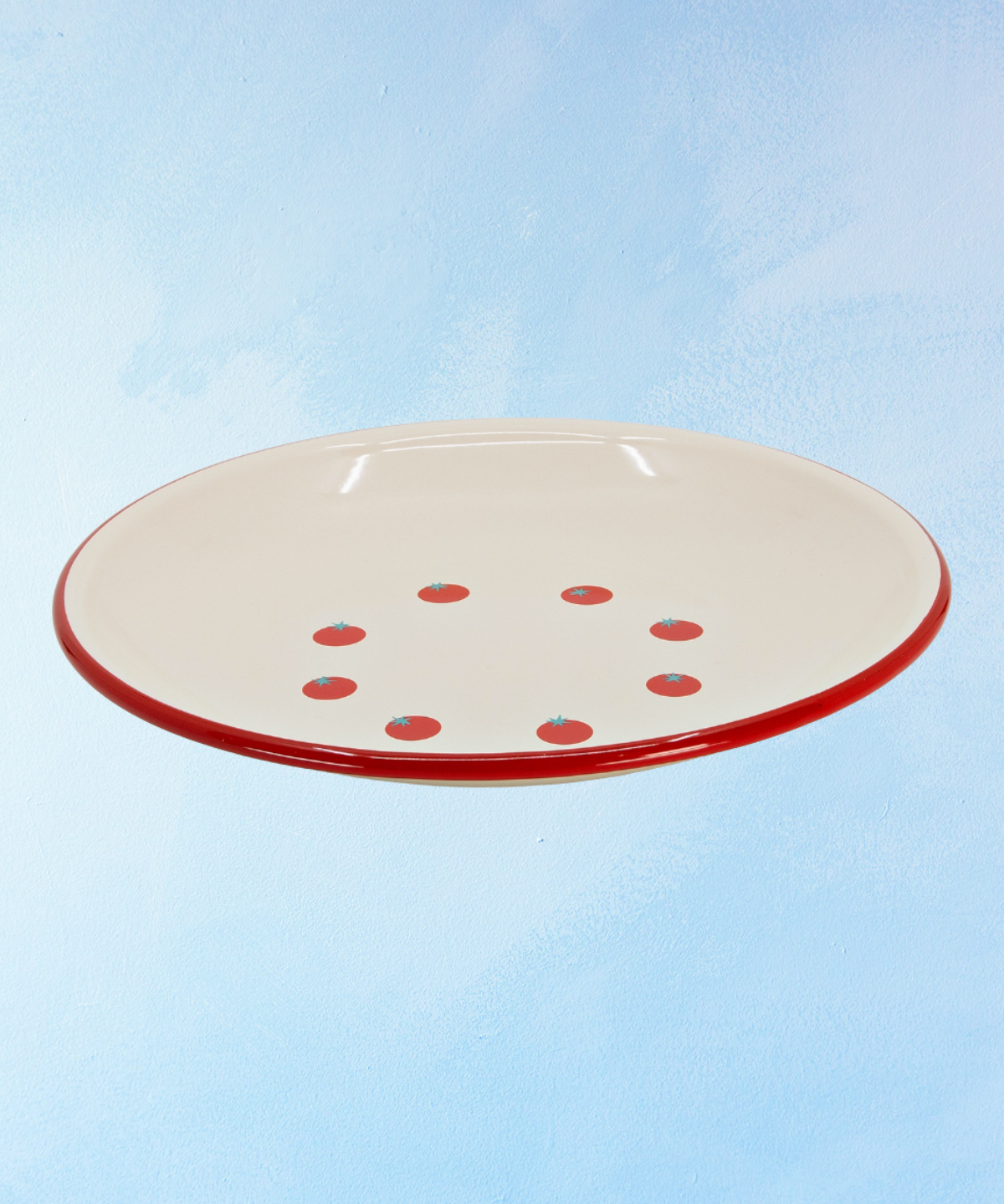 enamelware - dinner plate: tomato