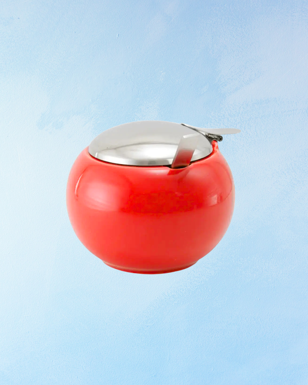 round sugar jar - tomato