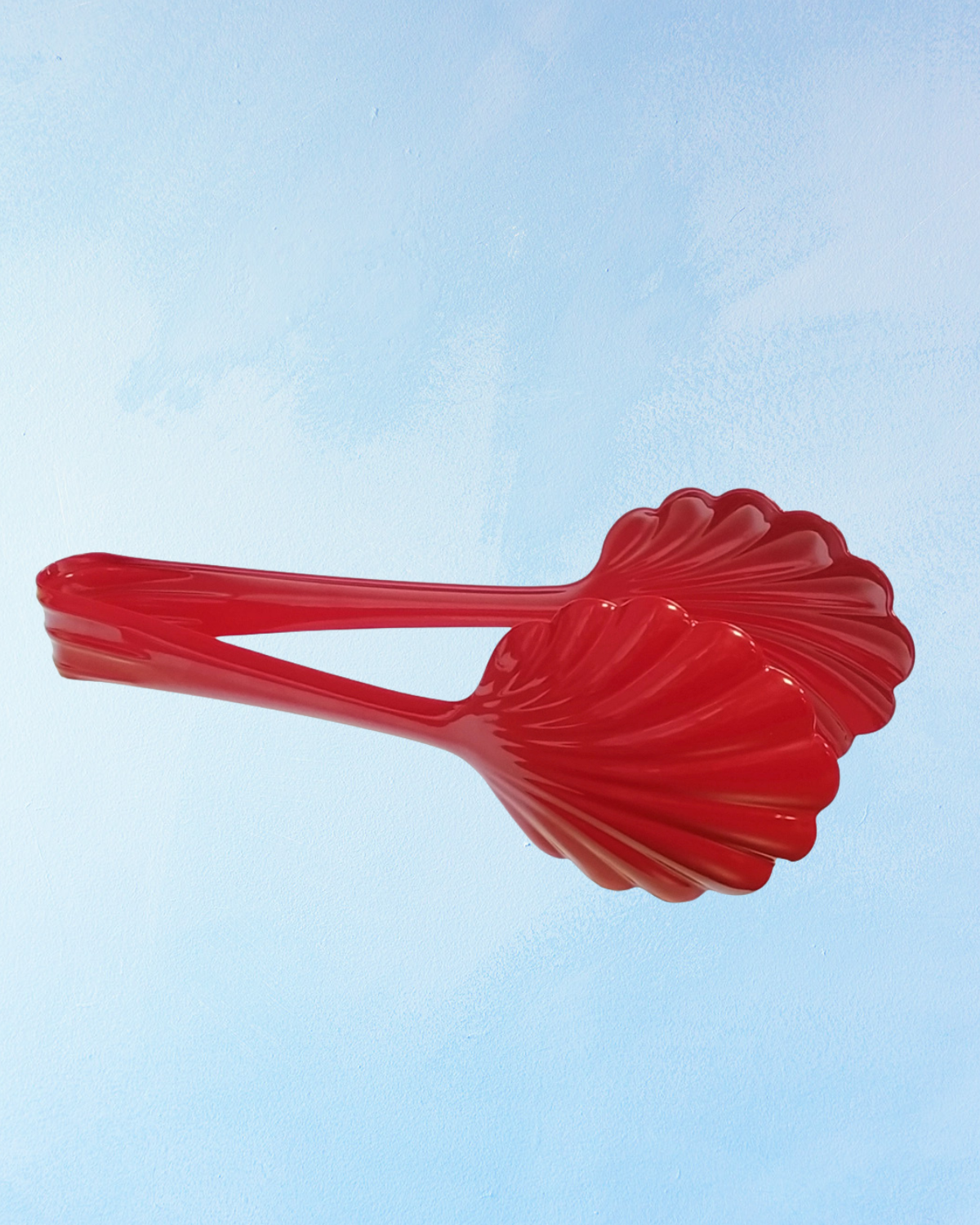 stainless steel serving tongs - scalloped