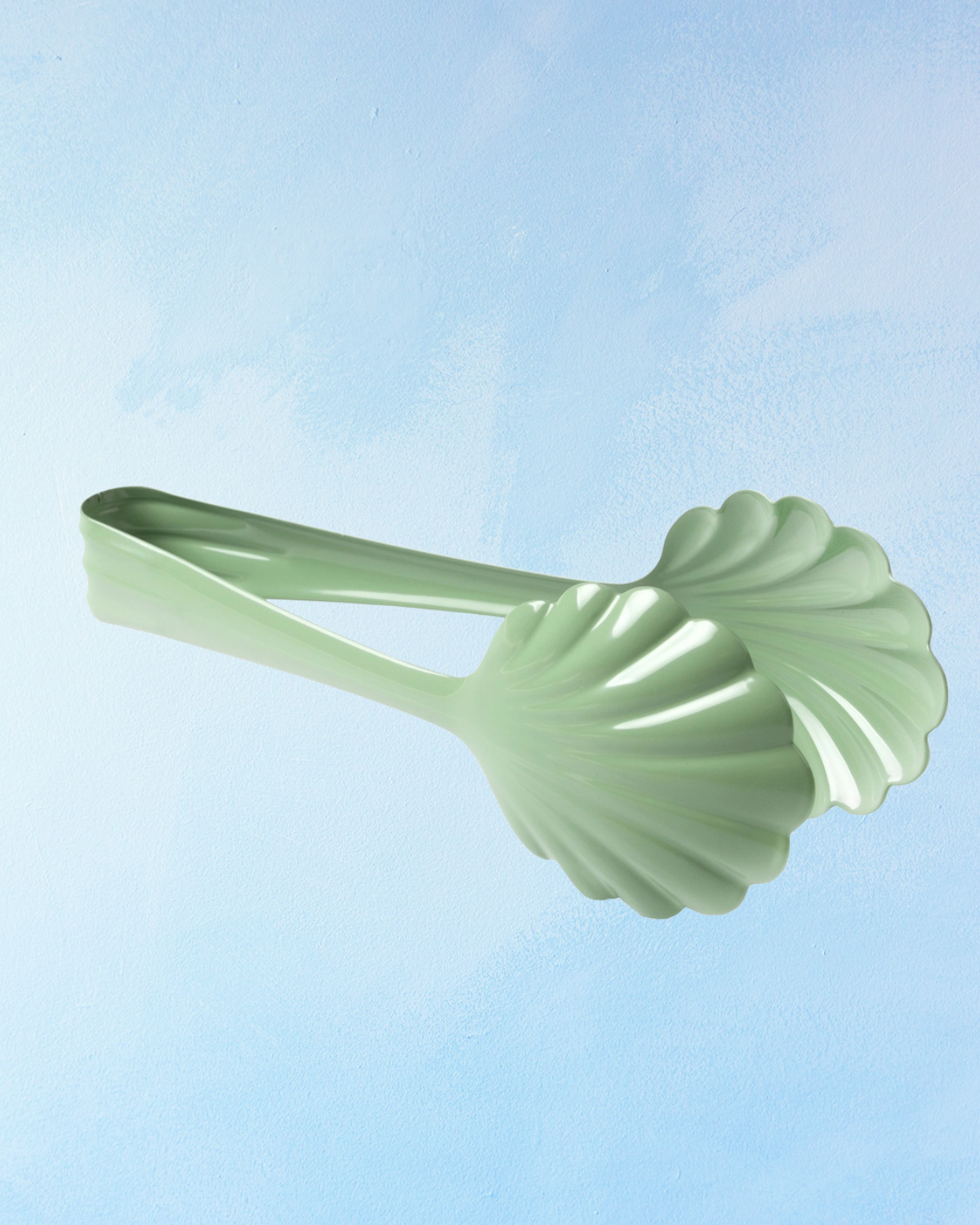 stainless steel serving tongs - scalloped