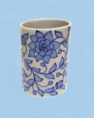 toothbrush vessel - blue pottery