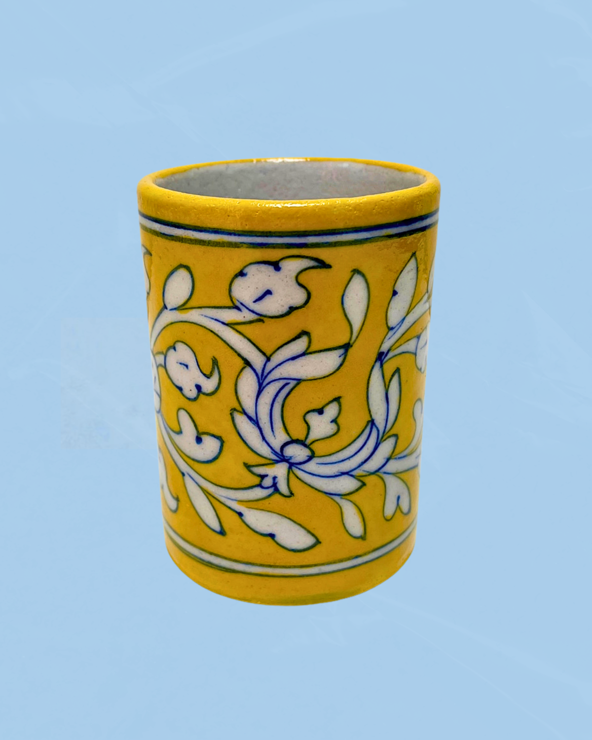 toothbrush vessel - blue pottery (multiple styles)